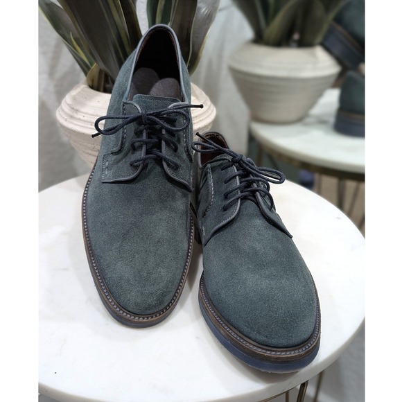 Bergdorf Goodman Men\'s Lace Up Blue Suede‎ Derby Shoes Classic main image 4